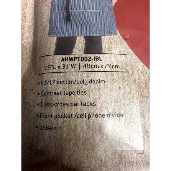 Chef Works Urban Collection Navy Stripe Half Bistro Apron NIP - Picture 4 of 6